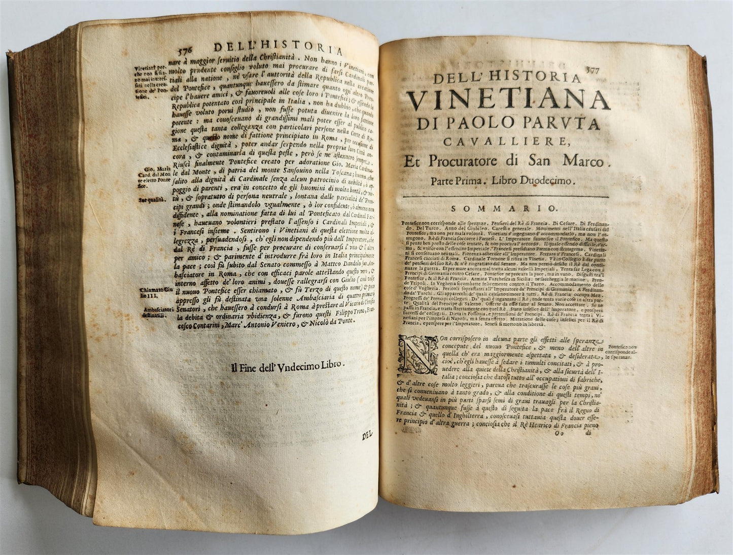 1645 HISTORY of VENICE by PAOLO PARUTA antique VELLUM BOUND 17th CENTURY
