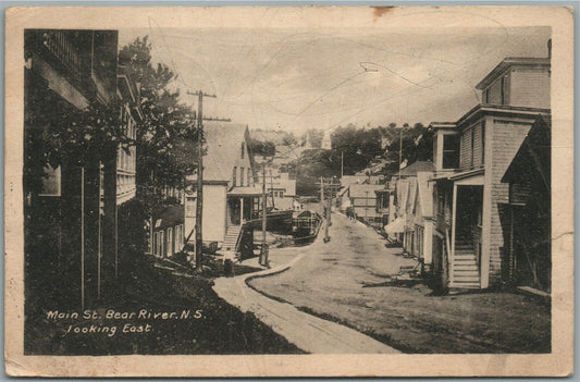 BEAR RIVER CANADA MAIN STREET ANTIQUE POSTCARD