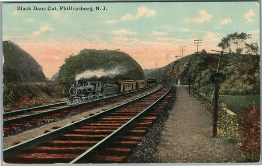 PHILLIPSBURG NJ BLACK DANS CUT ANTIQUE POSTCARD