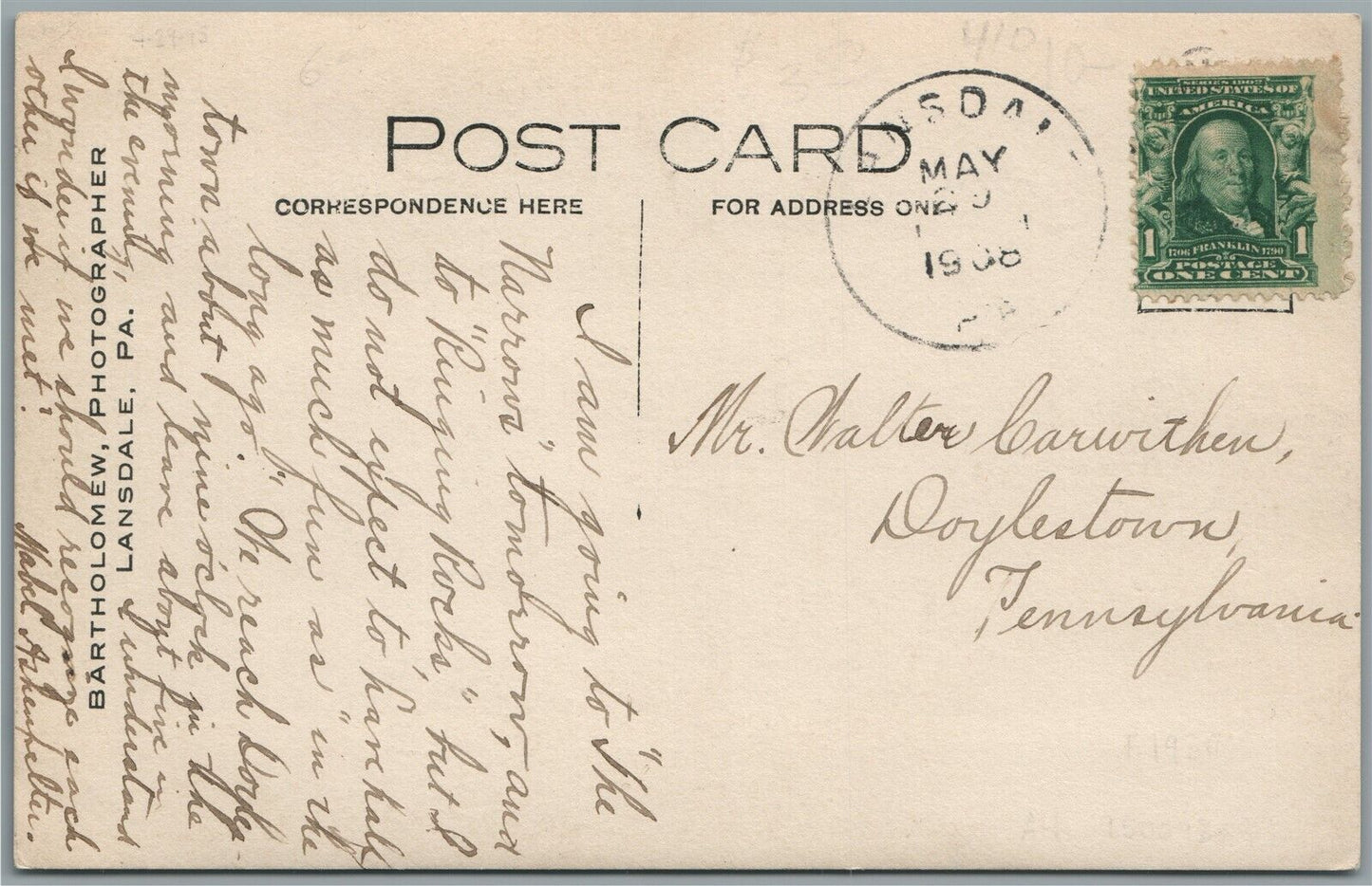 LANDSDALE PA WEST WARD SCHOOL ANTIQUE REAL PHOTO POSTCARD RPPC