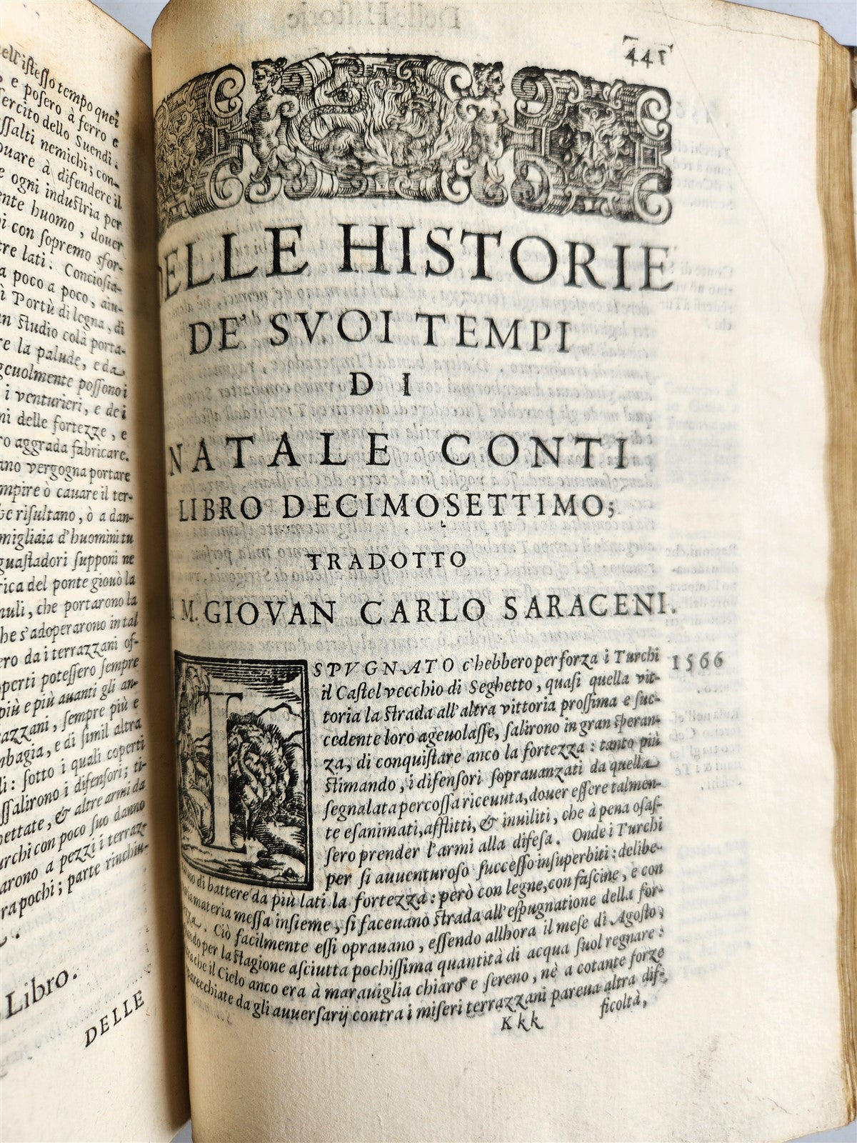 1589 HISTORY of ITALY by NATALE CONTI 2 VOLS antique VELLUM BOUND 16th CENTURY