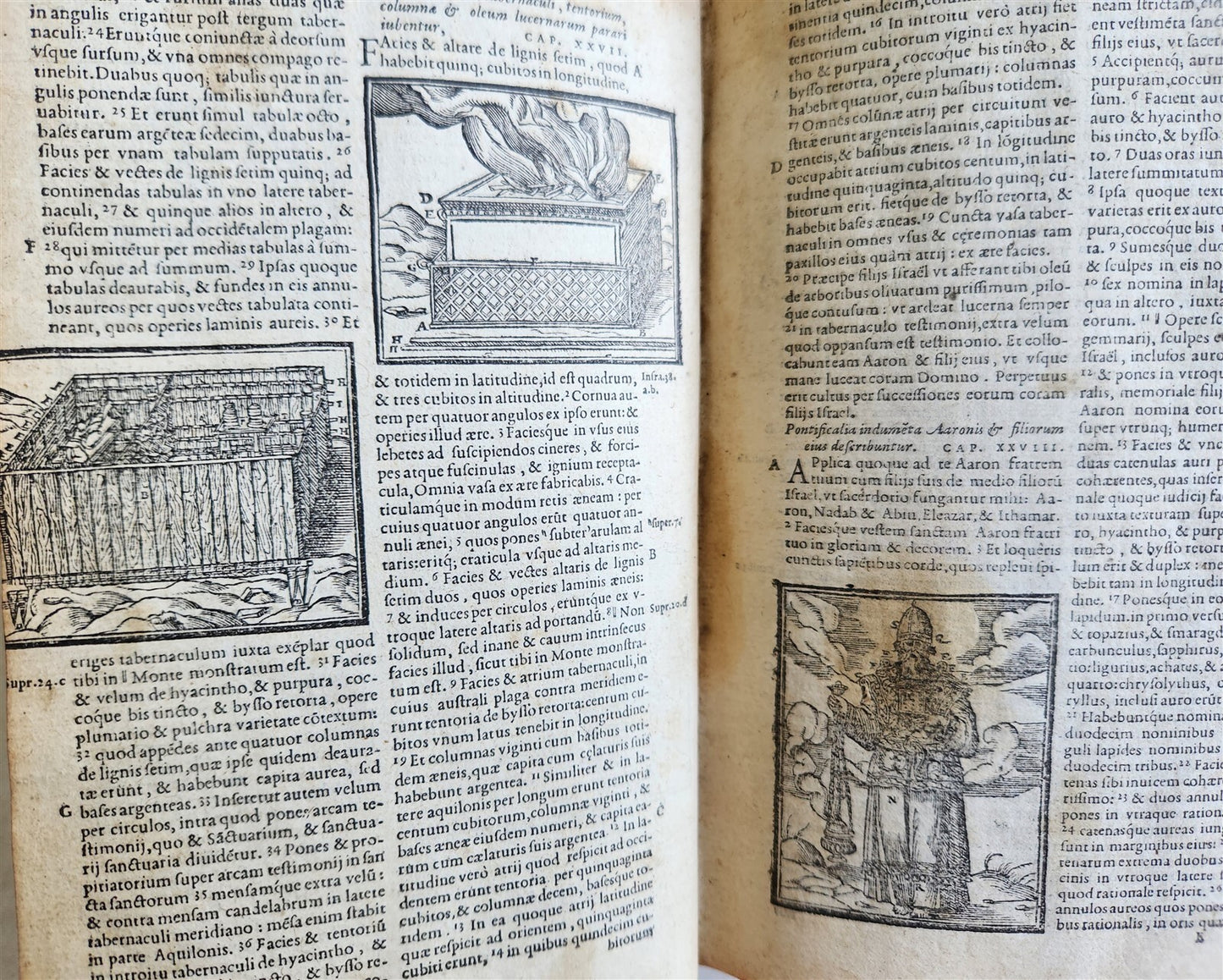 1563 BIBLE in LATIN antique ILLUSTRATED 16th century BIBLIA