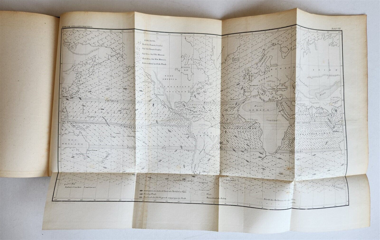 1856 PHYSICAL GEOGRAPHY of the SEA antique ILLUSTRATED w/MAPS in GERMAN