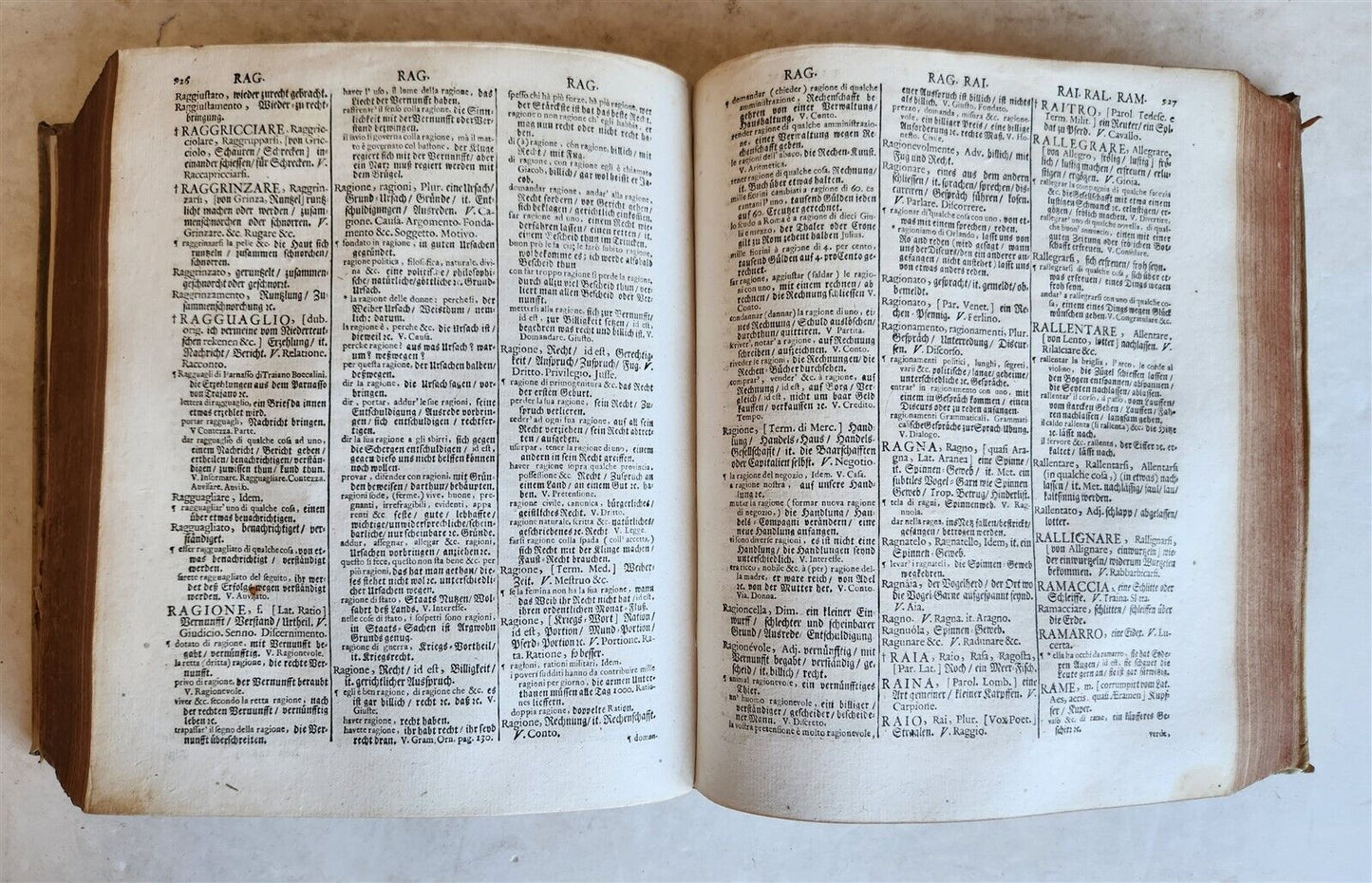 1693 ITALIAN GERMAN DICTIONARY by M. CRAMER antique VELLUM BOUND