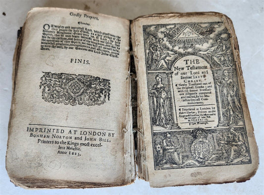 1634 BIBLE in ENGLISH antique New Testament LONDON BARKER & assigns of JOHN BILL
