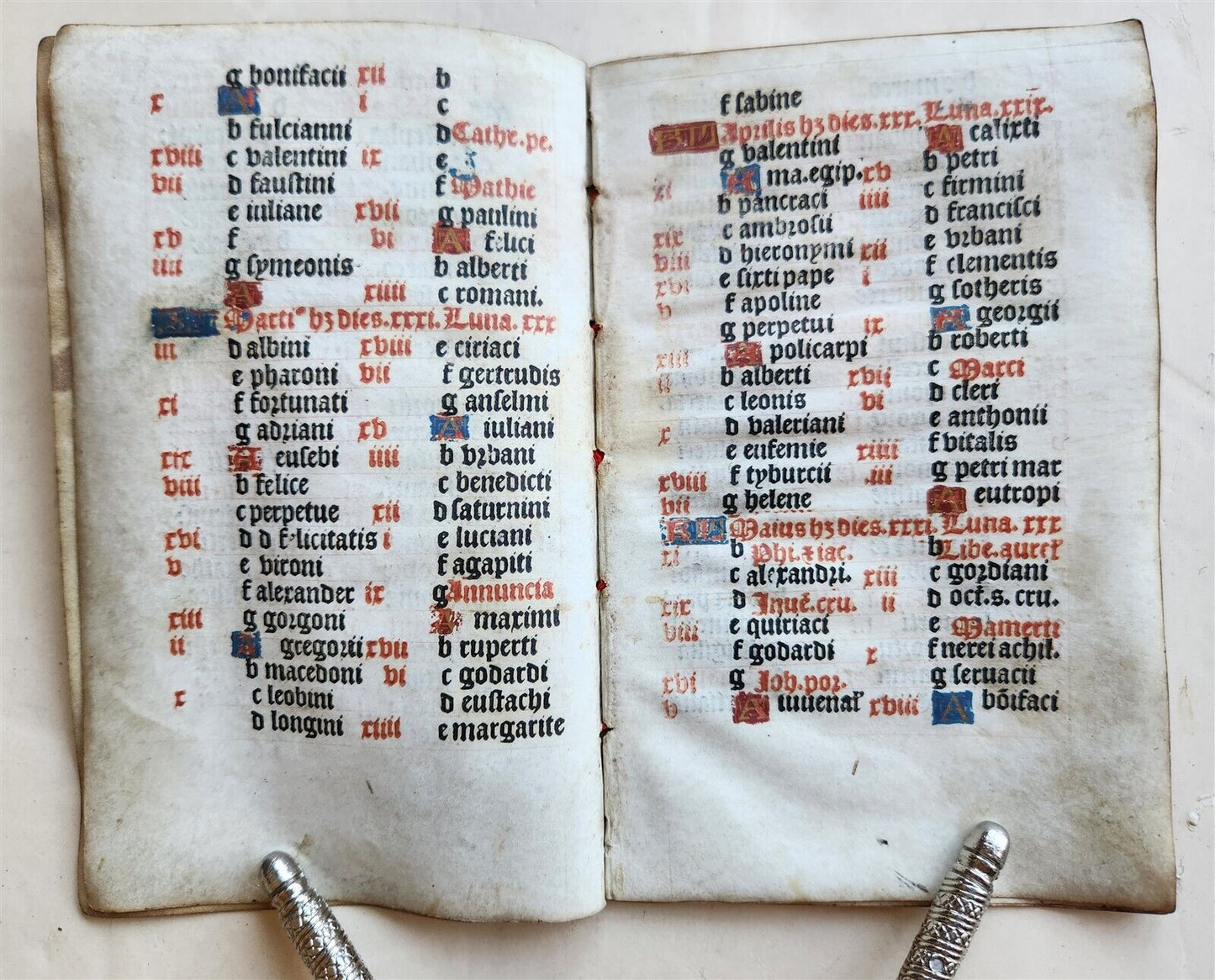 1519 BOOK OF HOURS PRINTED on VELLUM FRAGMENT antique POST-INCUNABULA scarce