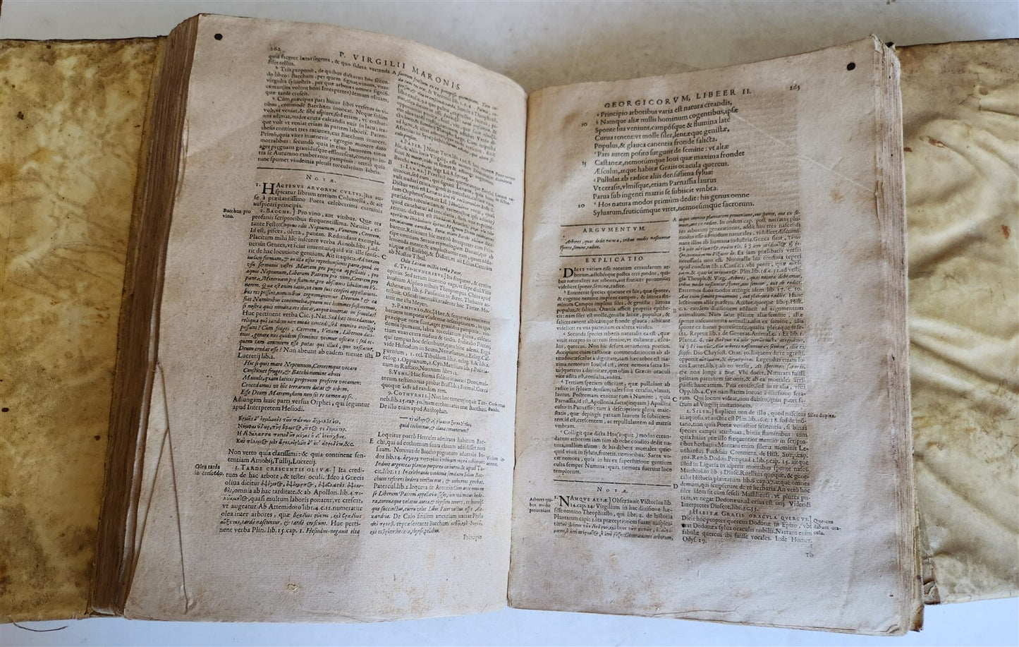 1612-1619 VIRGIL 3 VELLUM BOUND FOLIO VOLUMES antique 17th C. Bucolica &Georgica