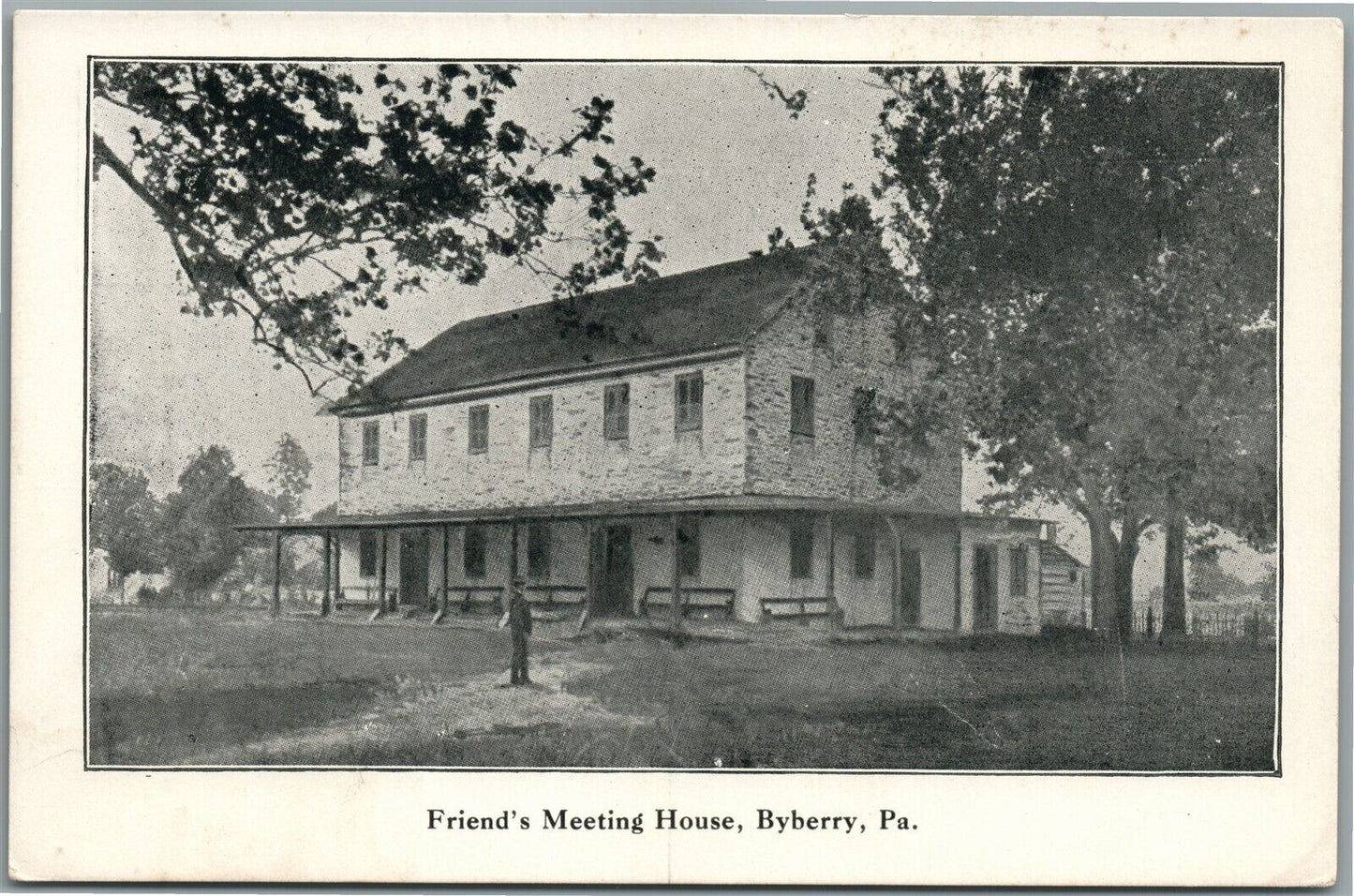 BYBERRY PA FRIENDS MEETING HOUSE ANTIQUE POSTCARD