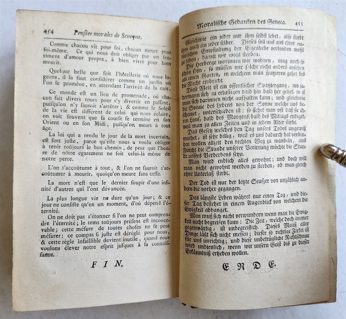 1758 FABLES of AESOP in FRENCH & GERMAN antique