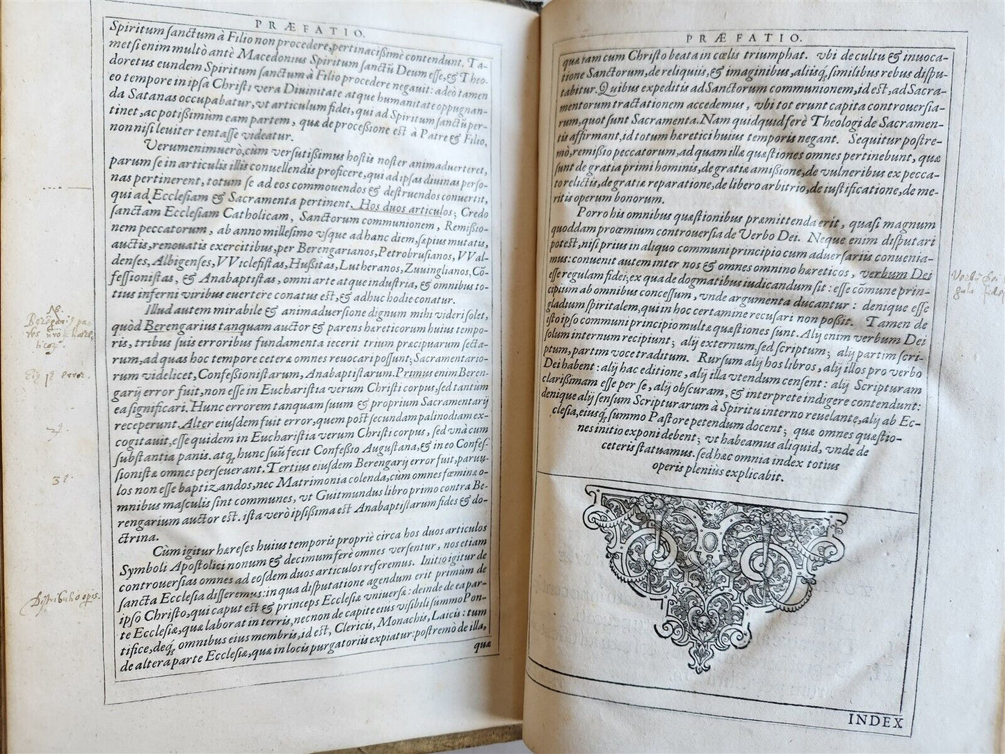 1586 DISPUTATIONES AGAINST HERETICS ROBERTI BELLARMINI antique PIGSKIN FOLIO v.1