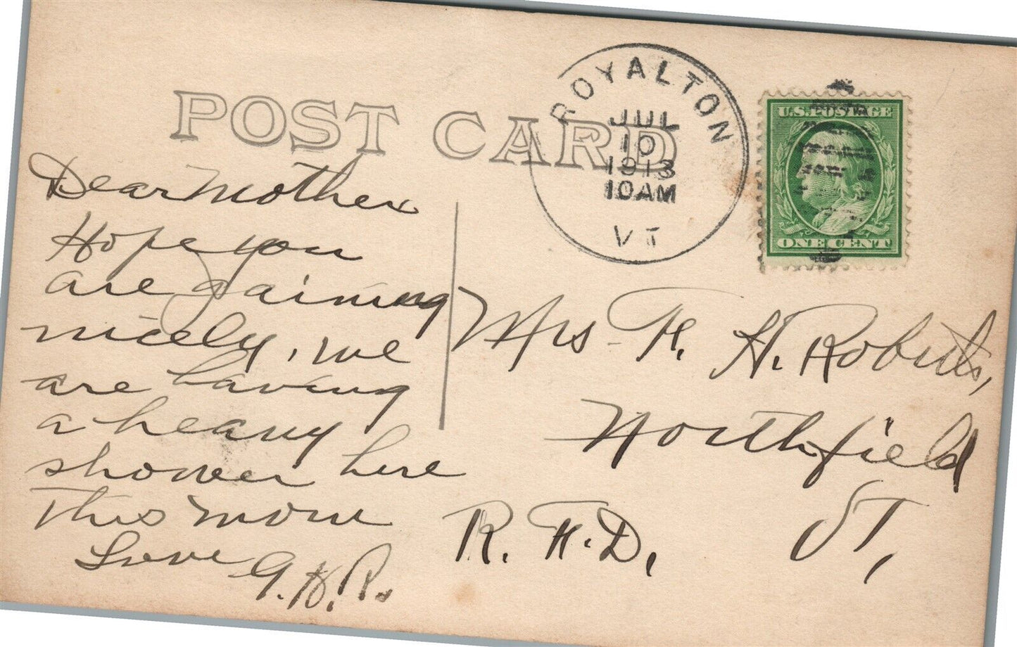 ROYALTON VT BRIDGE STREET ANTIQUE REAL PHOTO POSTCARD RPPC