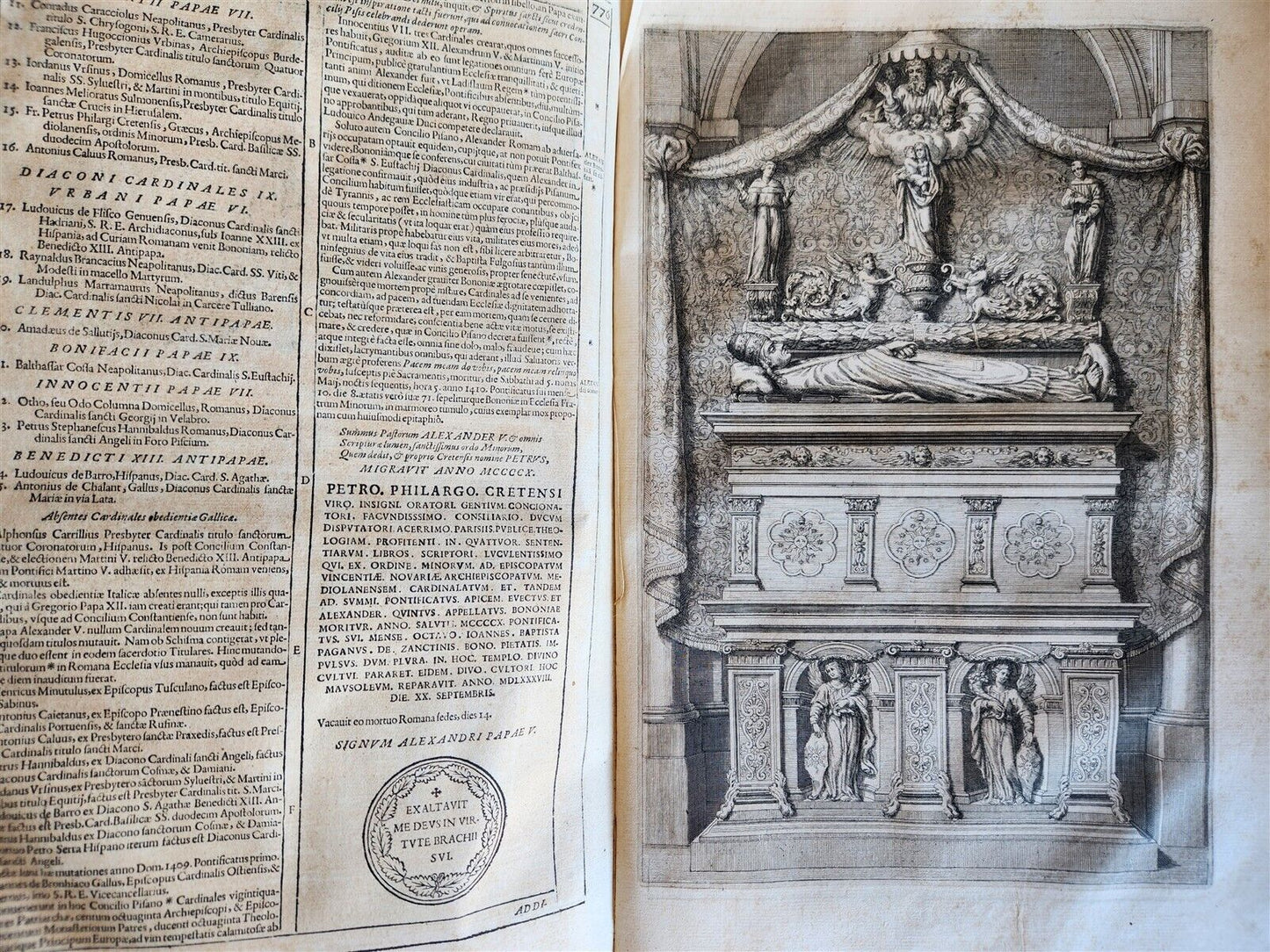 1677 LIVES of ROMAN POPES 4 FOLIO VOLUMES FULLY ILLUSTRATED antique in LATIN