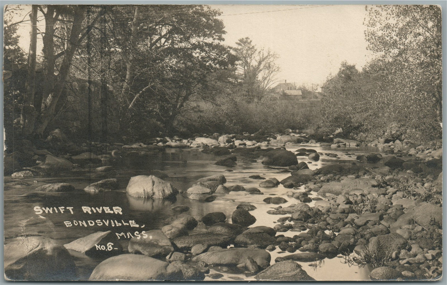 BONDSVILLE MA SWIFT RIVER ANTIQUE REAL PHOTO POSTCARD RPPC