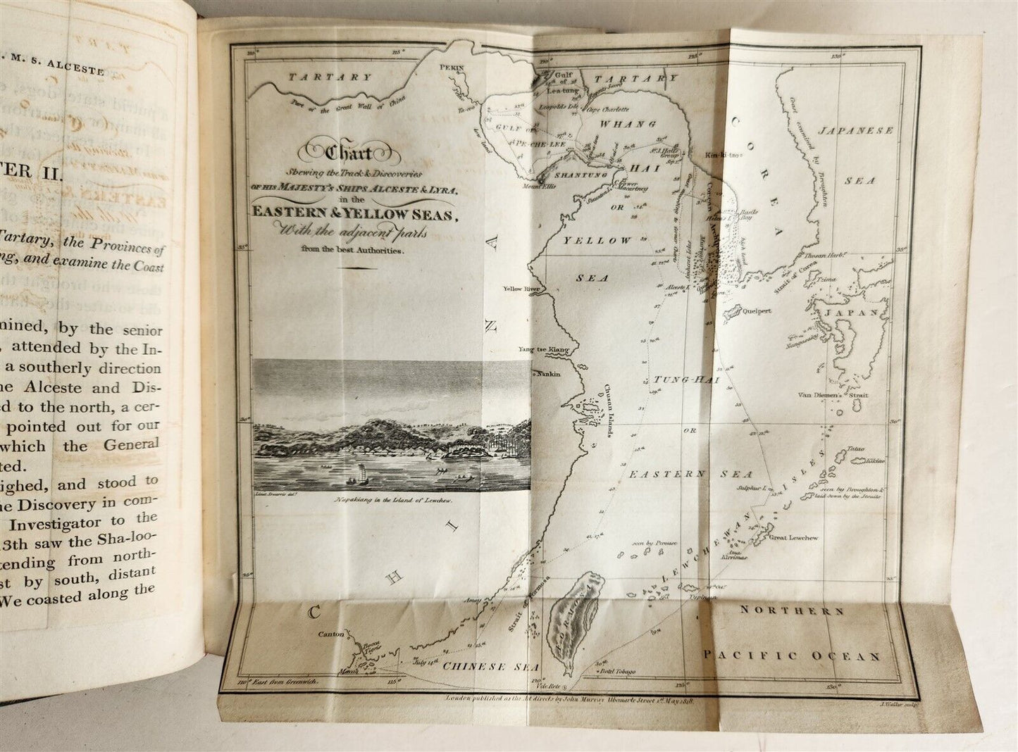 1820 VOYAGE OF SHIP ALCESTE TO CHINA COREA & ISLAND OF LEWCHEW antique SHIPWRECK