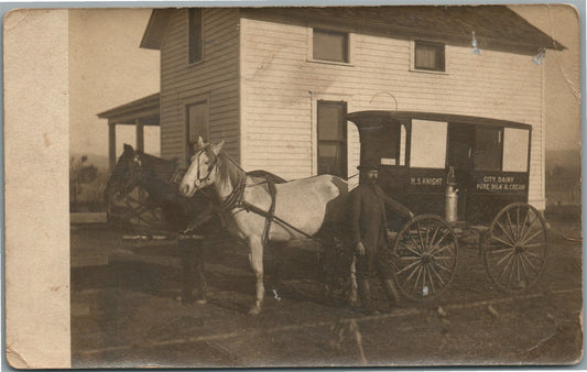 SUNNYSIDE WA CITY DAIRY ADVERTISING ANTIQUE REAL PHOTO POSTCARD RPPC