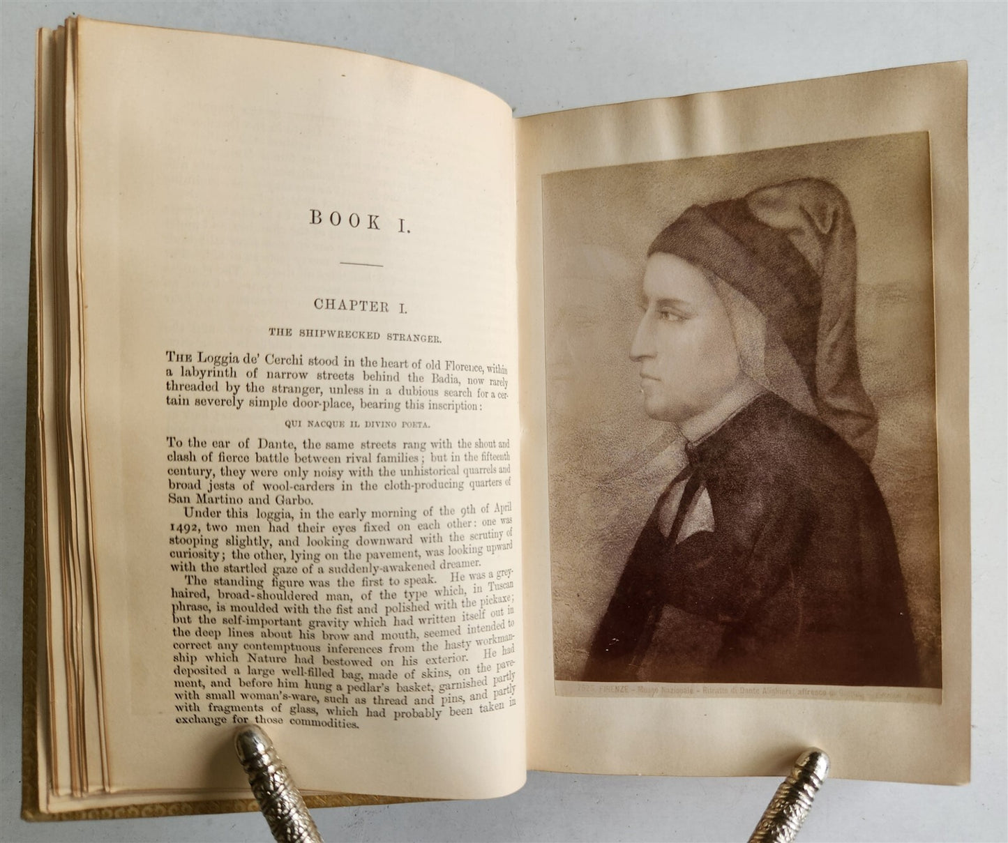 1863 ROMOLA by GEORGE ELIOT antique ILLUSTRATED w/ TIPPED IN PHOTOS