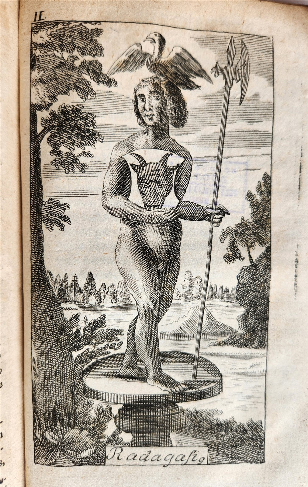1728 MYTHOLOGY ILLUSTRATED GERMAN GODS ANTIQUE vellum bound