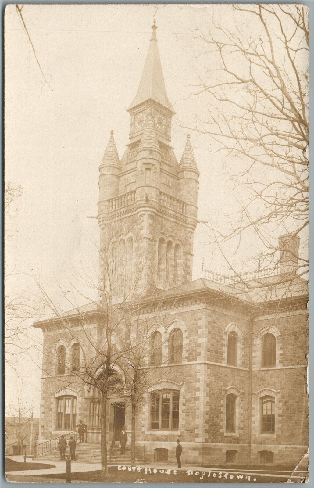 DOYLESTOWN PA BUCKS COUNTY COURT HOUSE ANTIQUE REAL PHOTO POSTCARD RPPC
