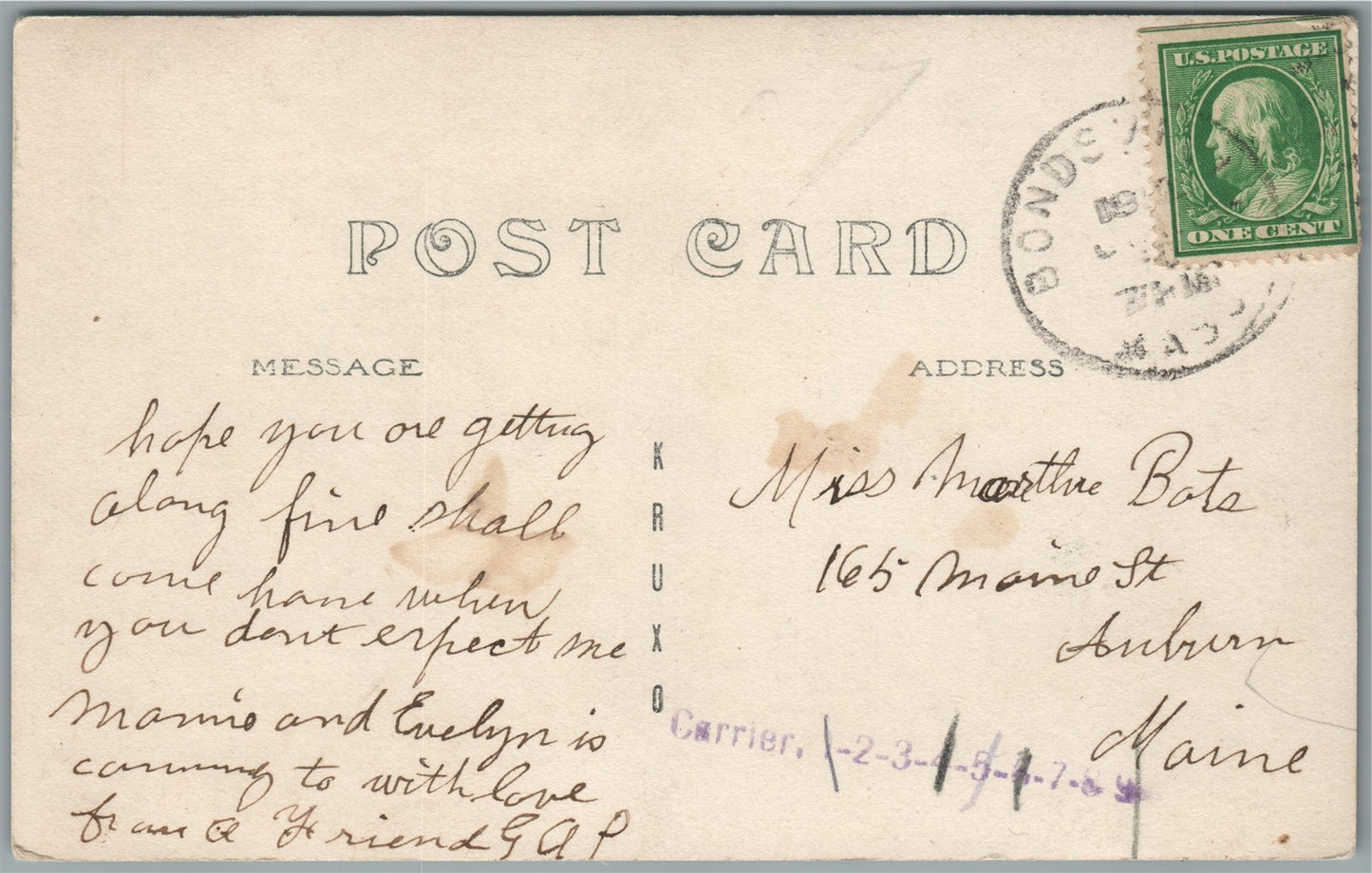 BONDSVILLE MA SWIFT RIVER ANTIQUE REAL PHOTO POSTCARD RPPC