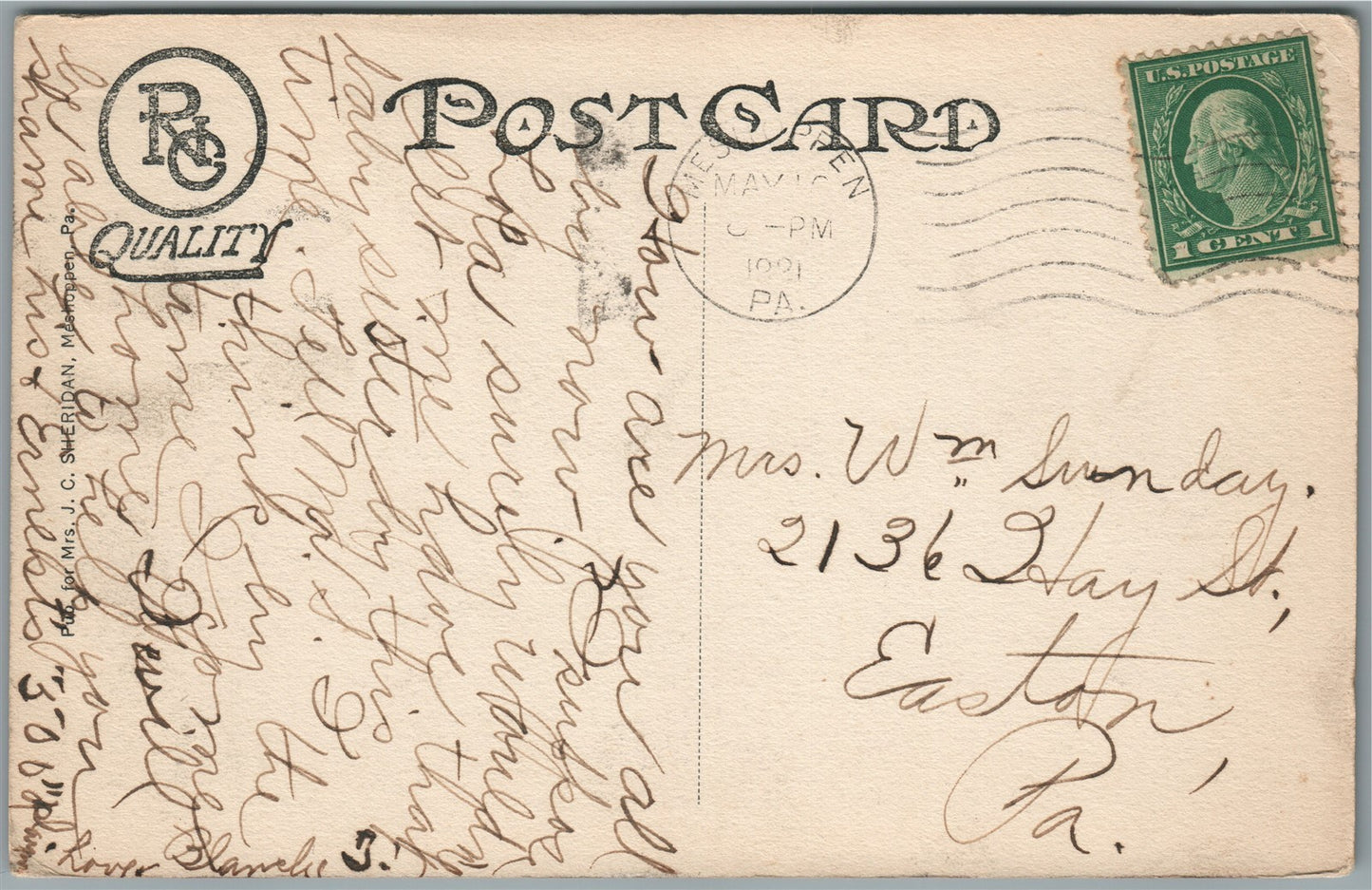 MESHOPPEN PA FROM LaFRANCE HILL ANTIQUE POSTCARD