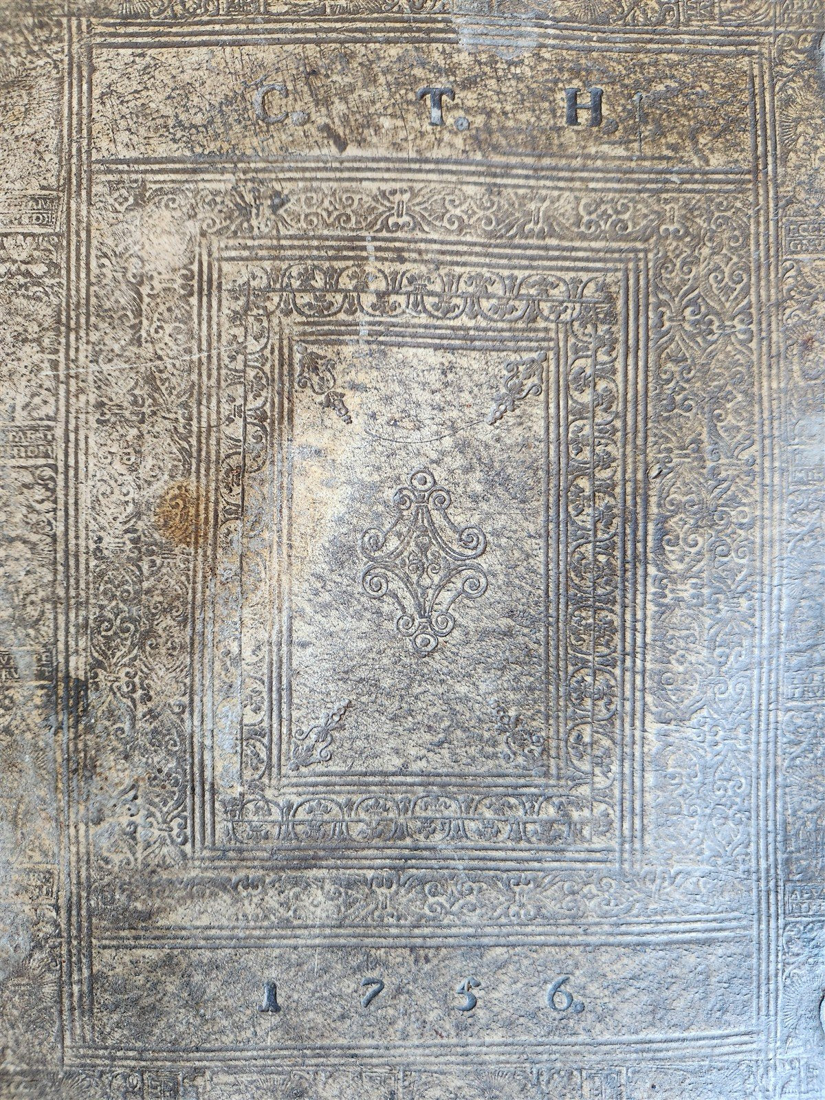 1755 BIBLE in GERMAN ANTIQUE illustrated PIGSKIN MASSIVE FOLIO w/ BRASS CORNERS