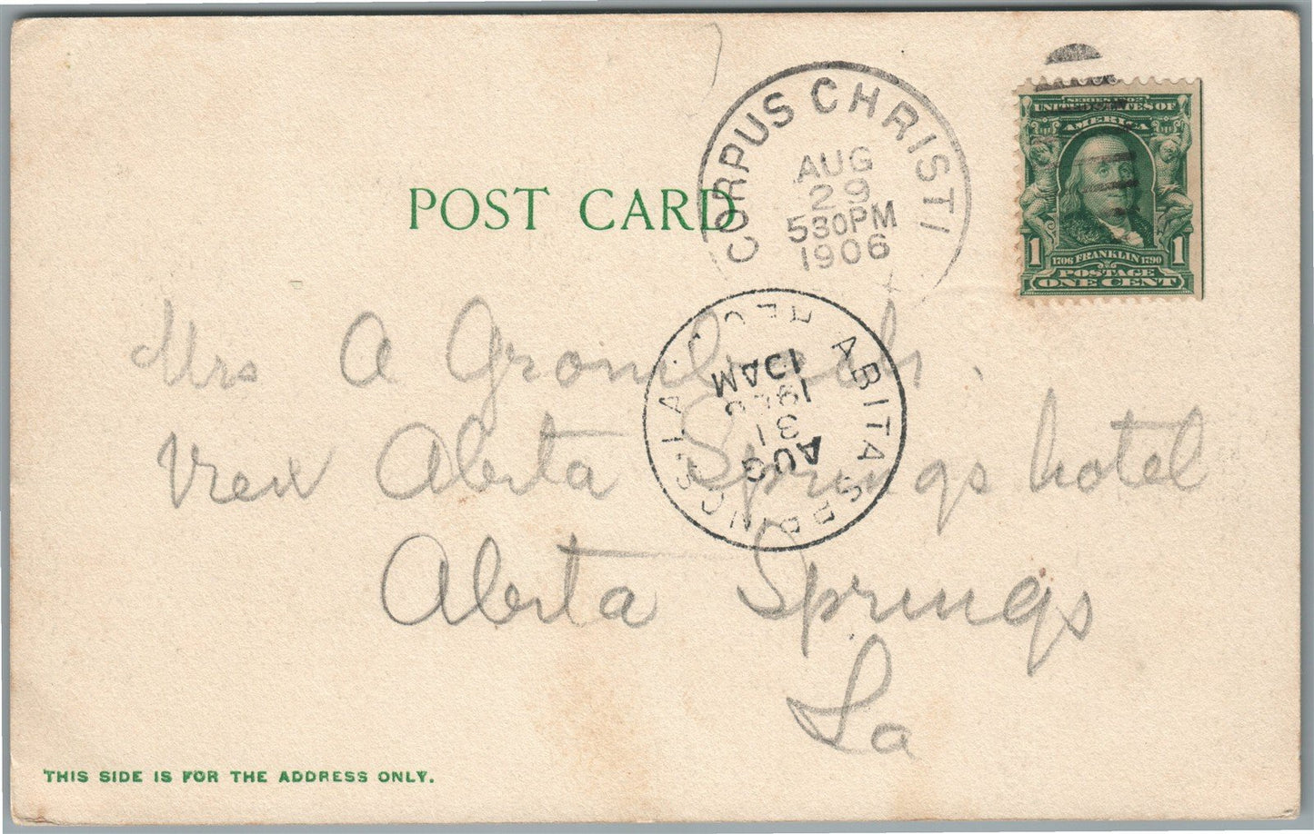 BROWNSVILLE TX WATER WAGON ANTIQUE POSTCARD