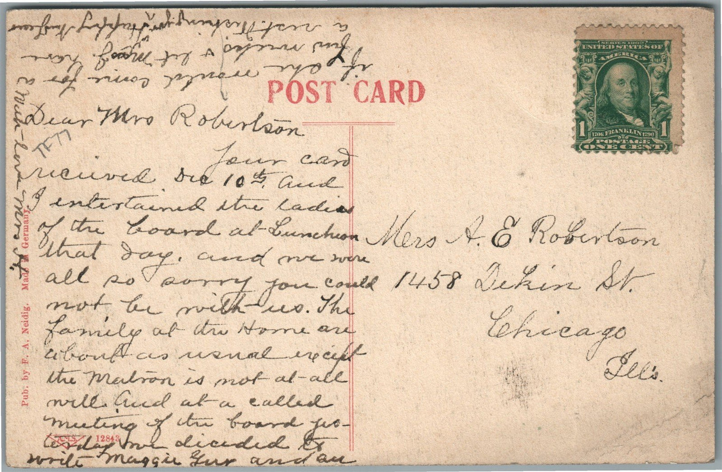 MUSCATINE IA WEST THIRD STREET ANTIQUE POSTCARD