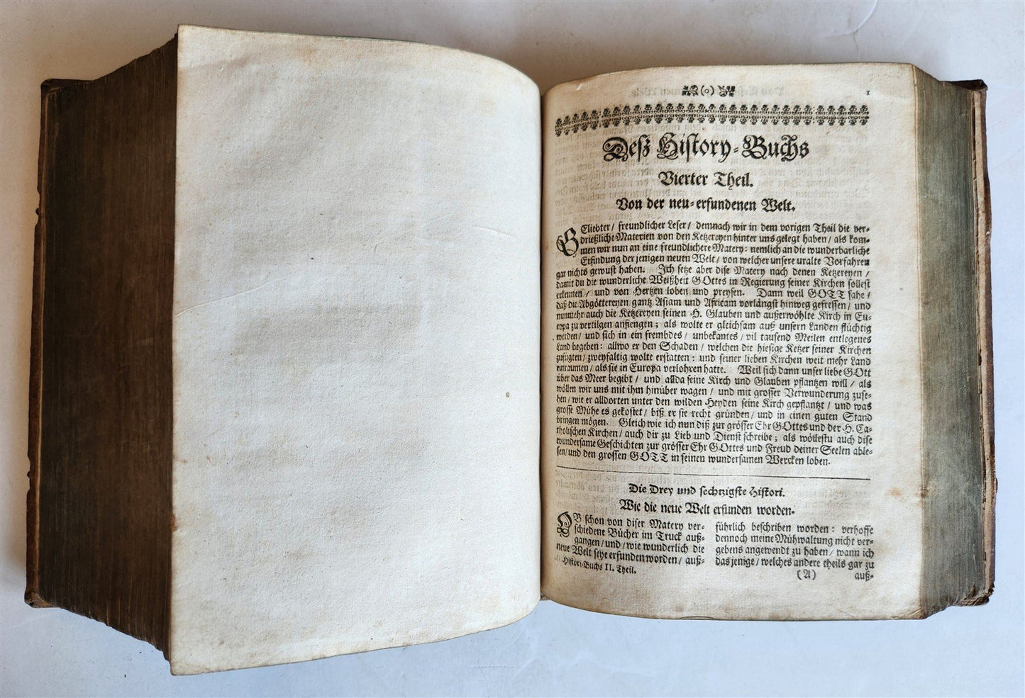 1690 HISTORY BOOK in GERMAN antique PIGSKIN BOUND 17th CENTURY