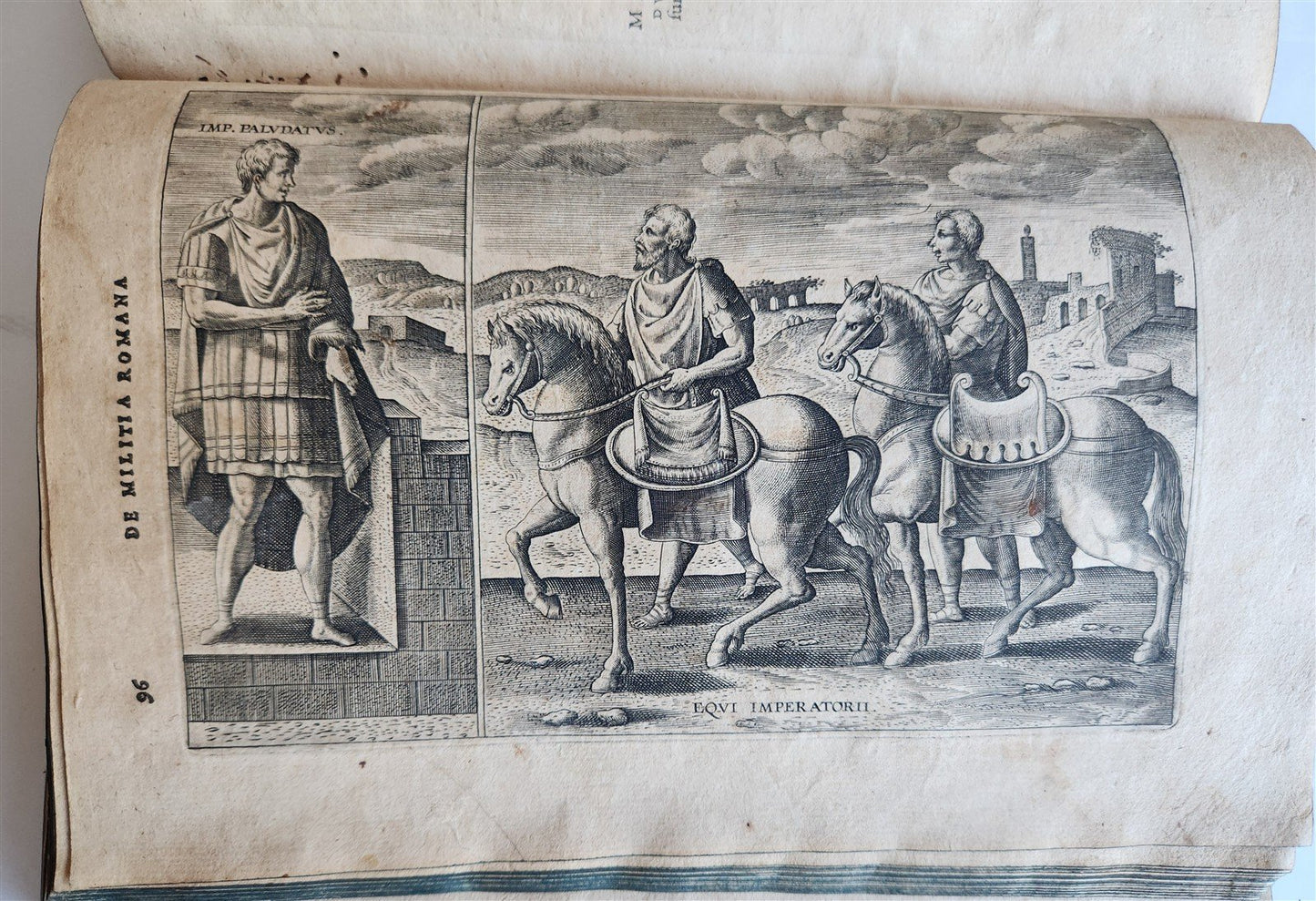 1614 DE MILITIA ROMANA by LIPSIUS antique ILLUSTRATED WARFARE Plantiniana vellum