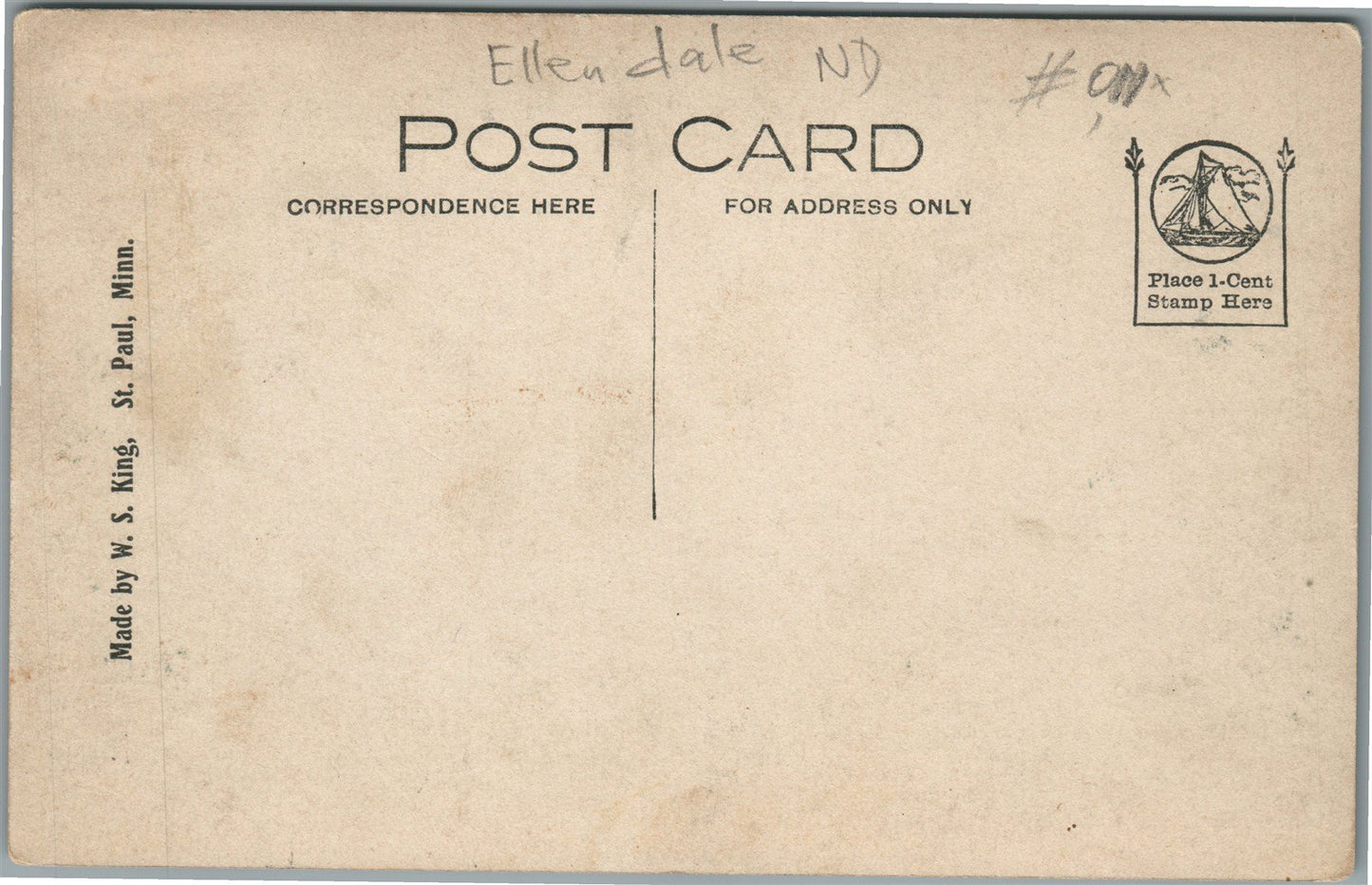ELLENDALE ND MAIN STREET ANTIQUE REAL PHOTO POSTCARD RPPC