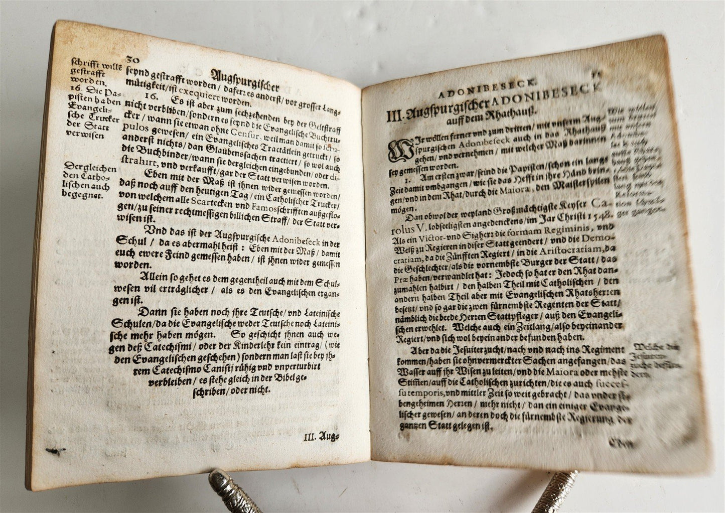 1633 AUGSBURG HISTORY antique VELLUM BINDING