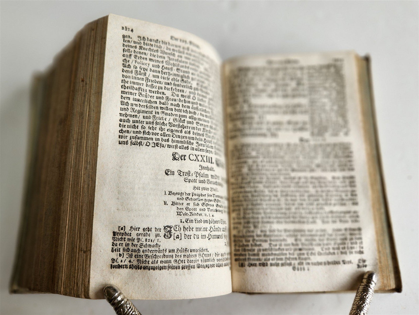 1719 PSALMS of DAVID in GERMAN antique vellum binding