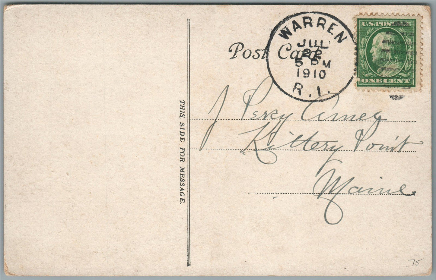 NEWPORT RI BREAKWATER LIGHT ANTIQUE POSTCARD
