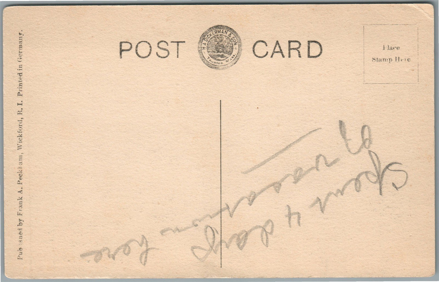 WICKFORD RI HOUSE ANTIQUE POSTCARD