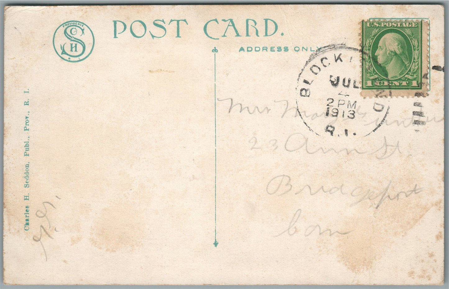 BLOCK ISLAND RI OCEAN VIEW HOTEL ANTIQUE POSTCARD