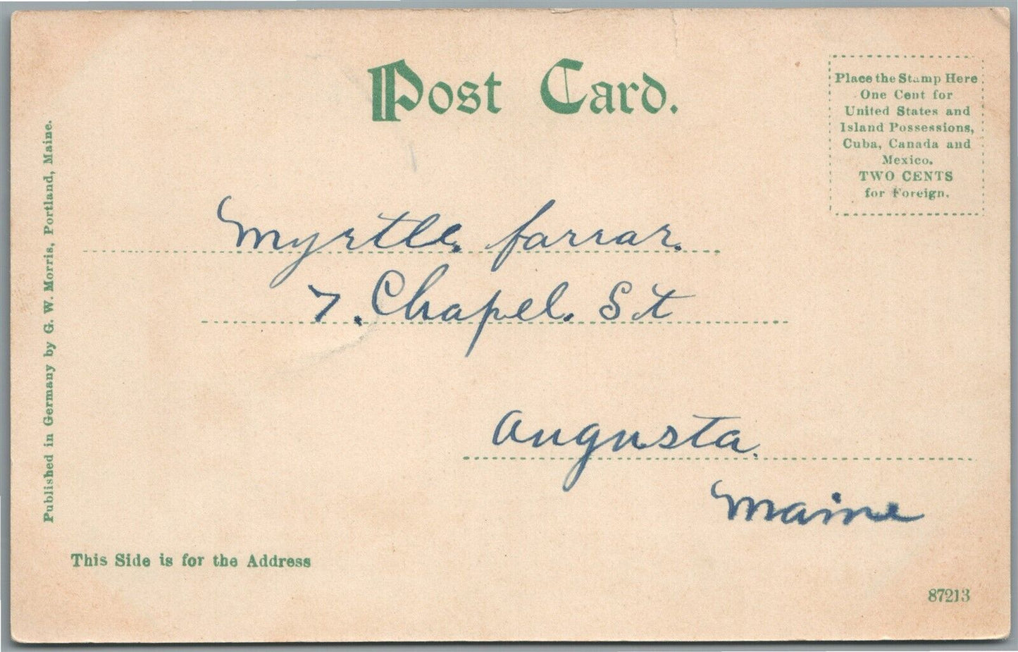 BATH ME FRONT STREET UNDIVIDED ANTIQUE POSTCARD