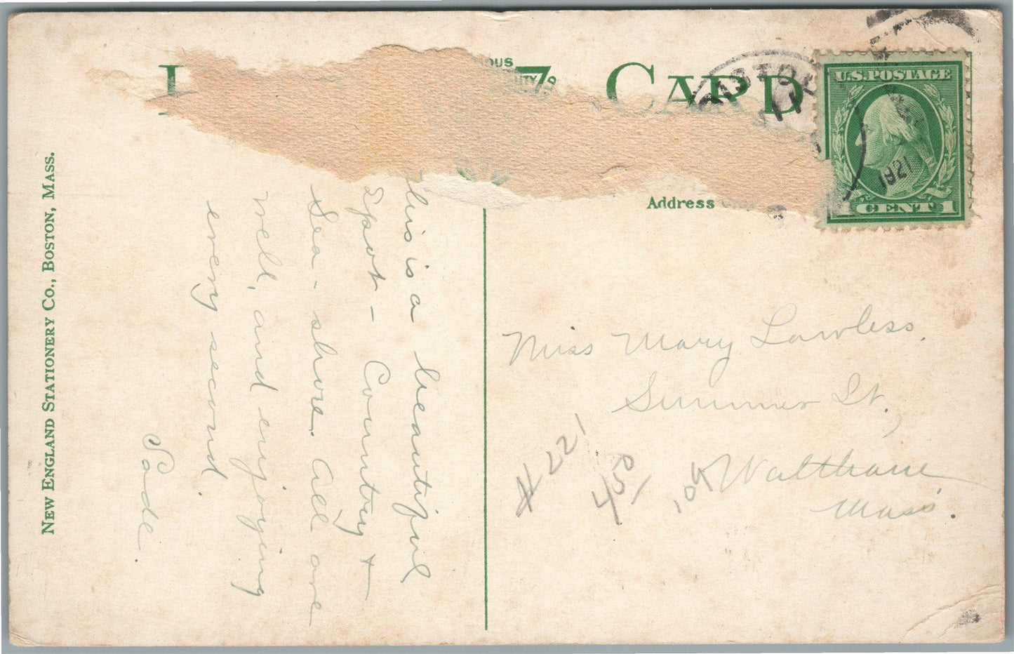 BRISTOL RI OLD BOSWORTH ESTATE ANTIQUE POSTCARD