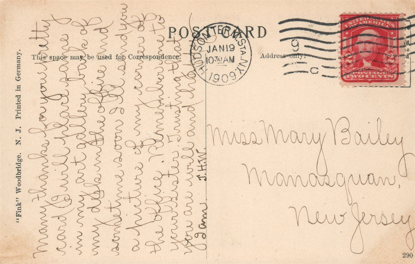 WOODBRIDGE NJ ATHLETIC ASSOCIATION ANTIQUE POSTCARD