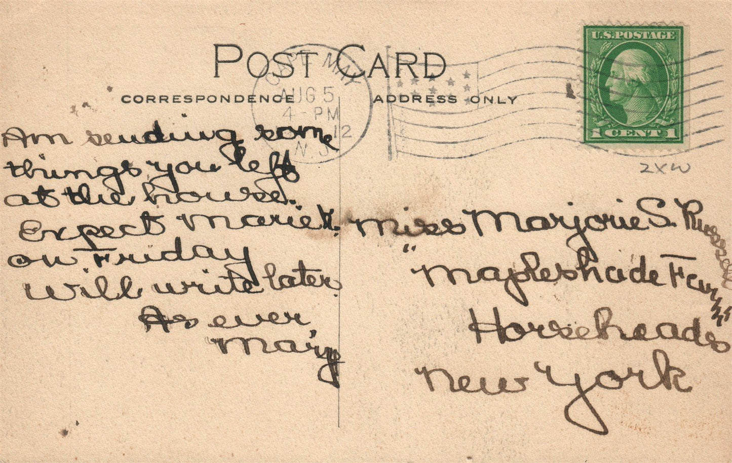 CAPE MAY NJ PORCH VIEW ANTIQUE POSTCARD
