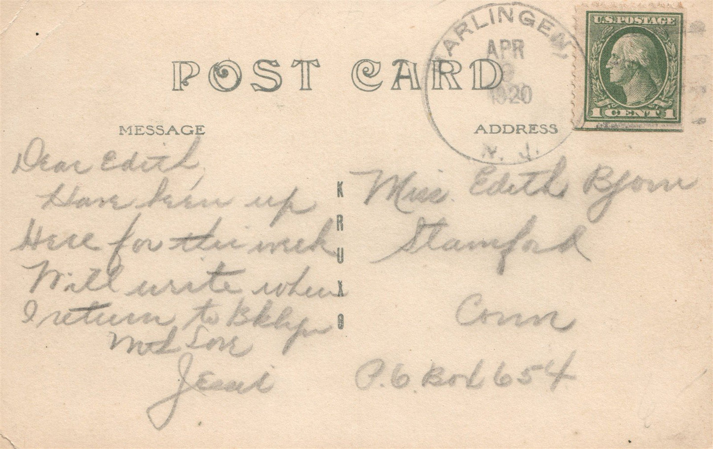 HARLINGEN NJ ANTIQUE REAL PHOTO POSTCARD RPPC