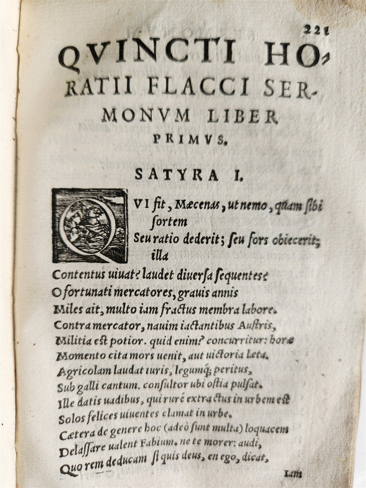 1585 POETRY by HORACE antique 16th CENTURY vellum binding