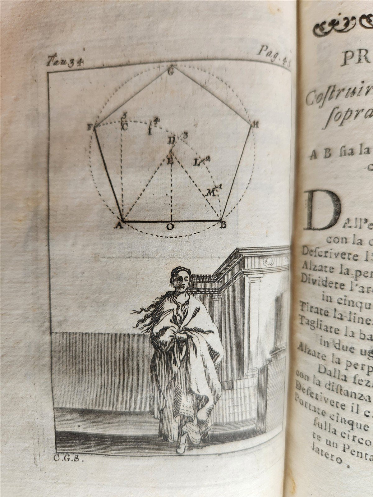 1761 GEOMETRY ILLUSTRATED Pratica di Geometria by Sebastien Leclerc ANTIQUE