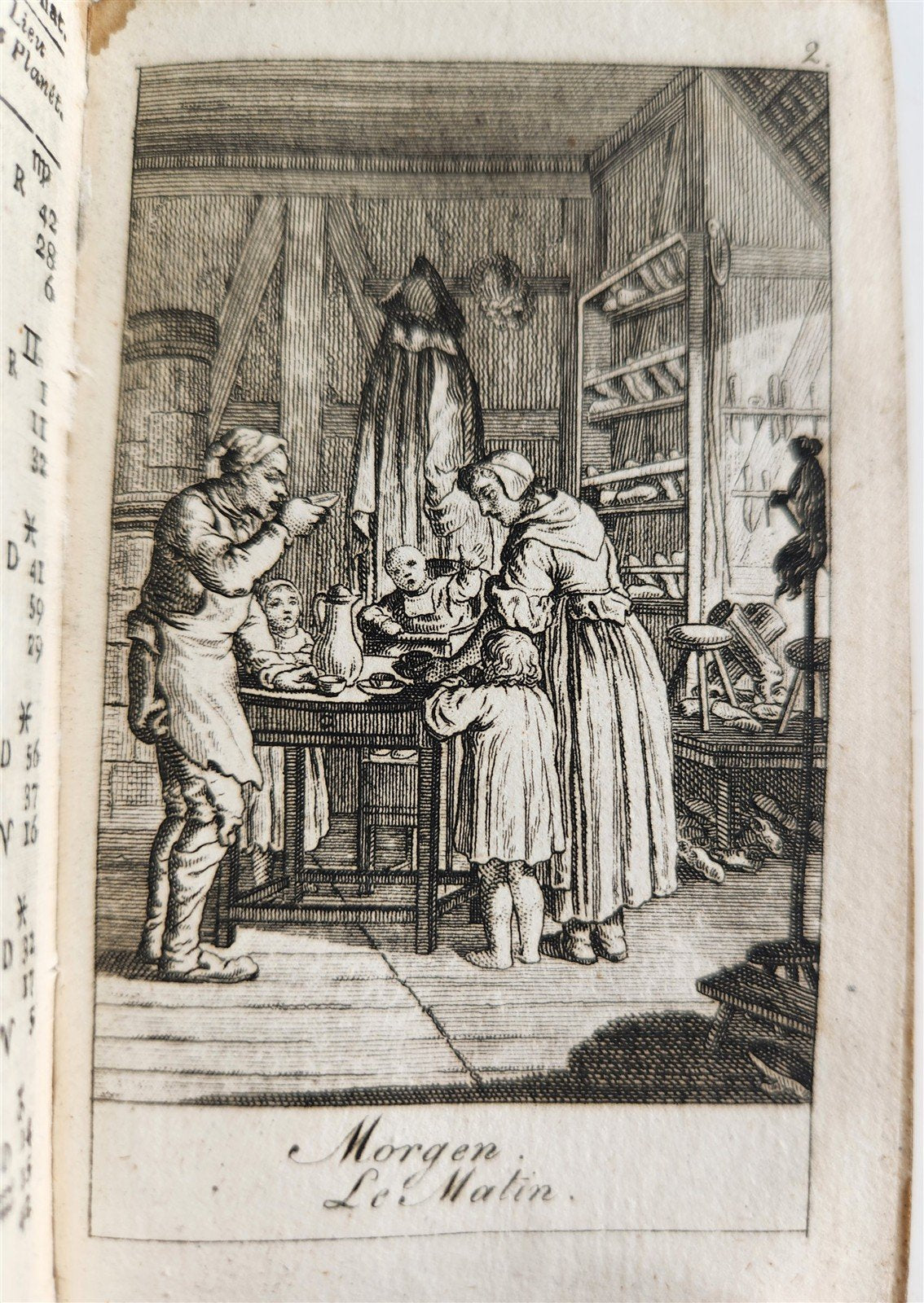 1796 ALMANAC de GOTTINQUE ILLUSTRATED ANTIQUE in French