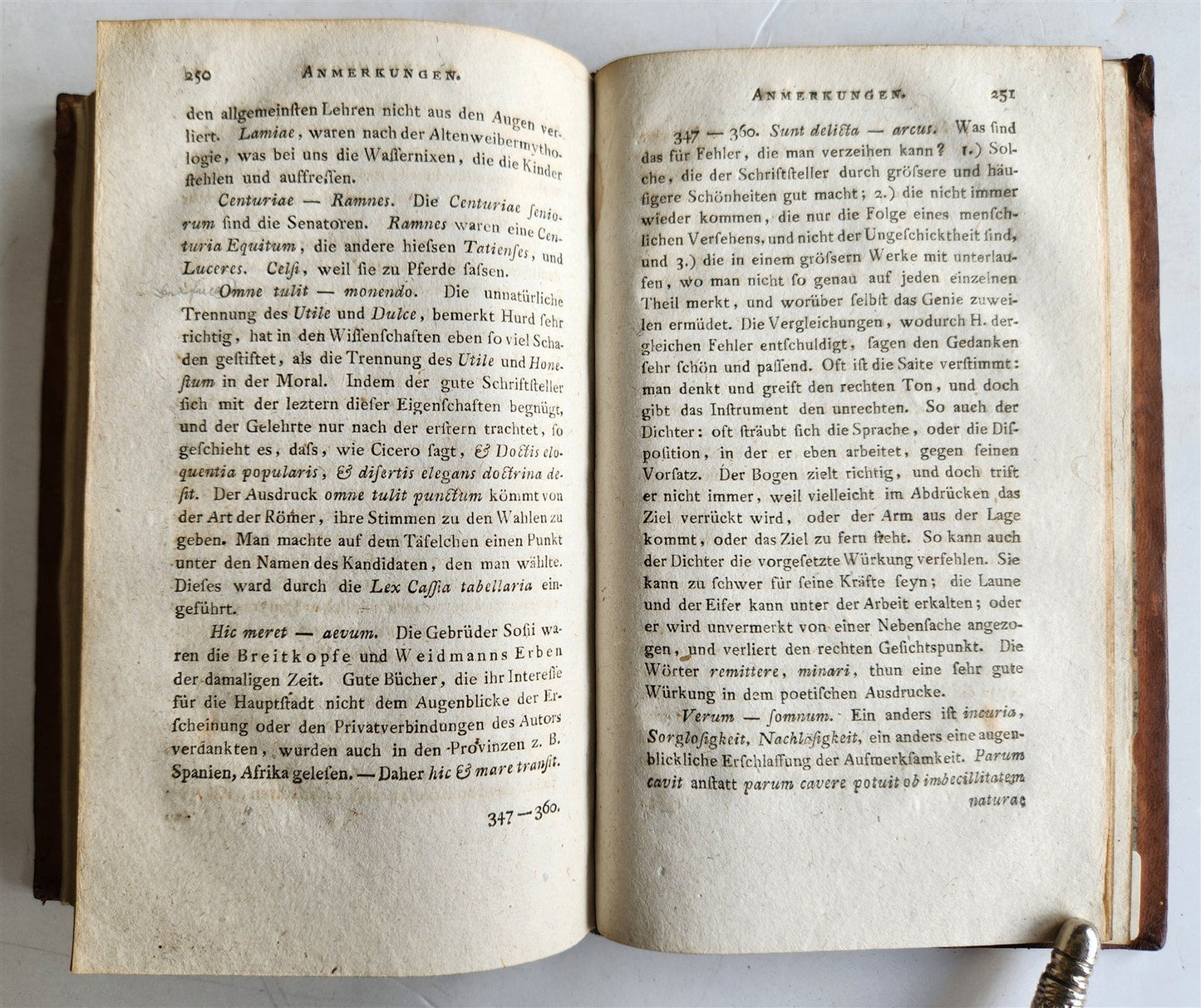 1791 HORACE Epistle to the Pisones in GERMAN antique ARMORIAL BINDING