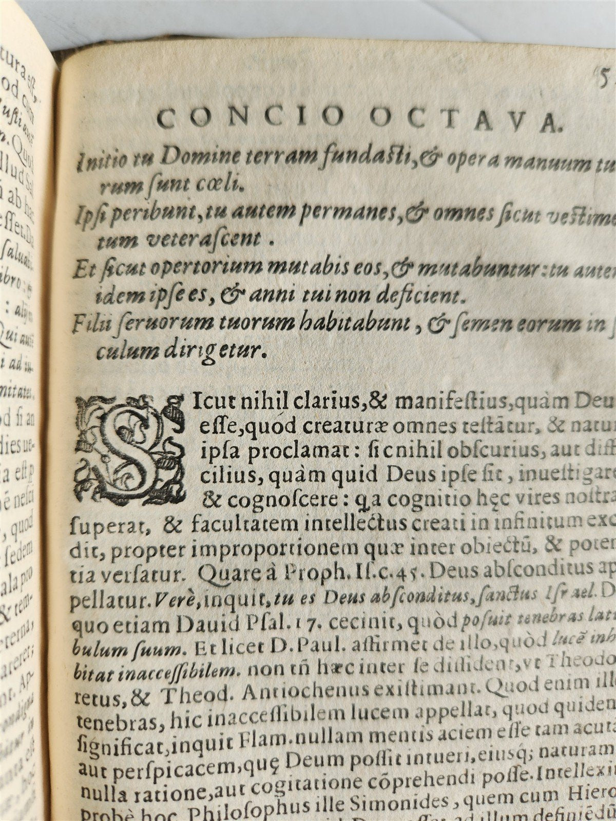 1604 SERMONES by DIDACUS antique BLIND TOOLED PIGSKIN BINDING w/ CLASPS