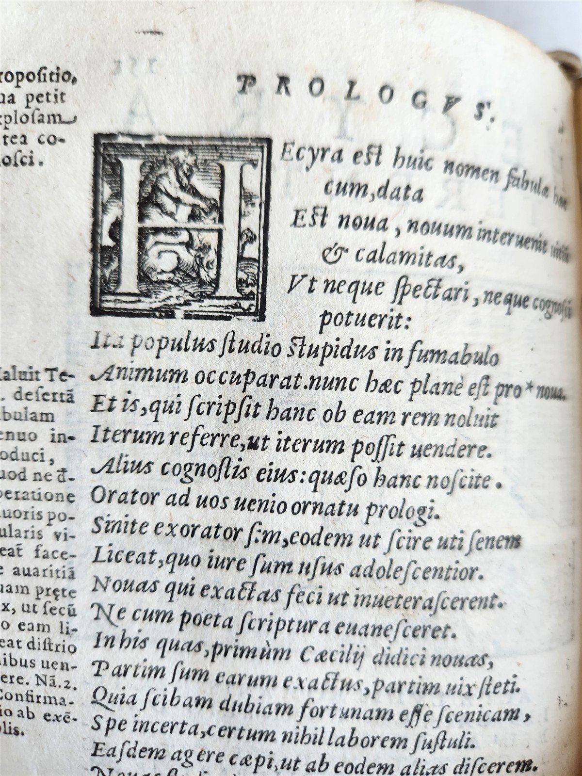 1584 COMEDIES by TERENCE antique ILLUSTRATED vellum binding 16th CENTURY