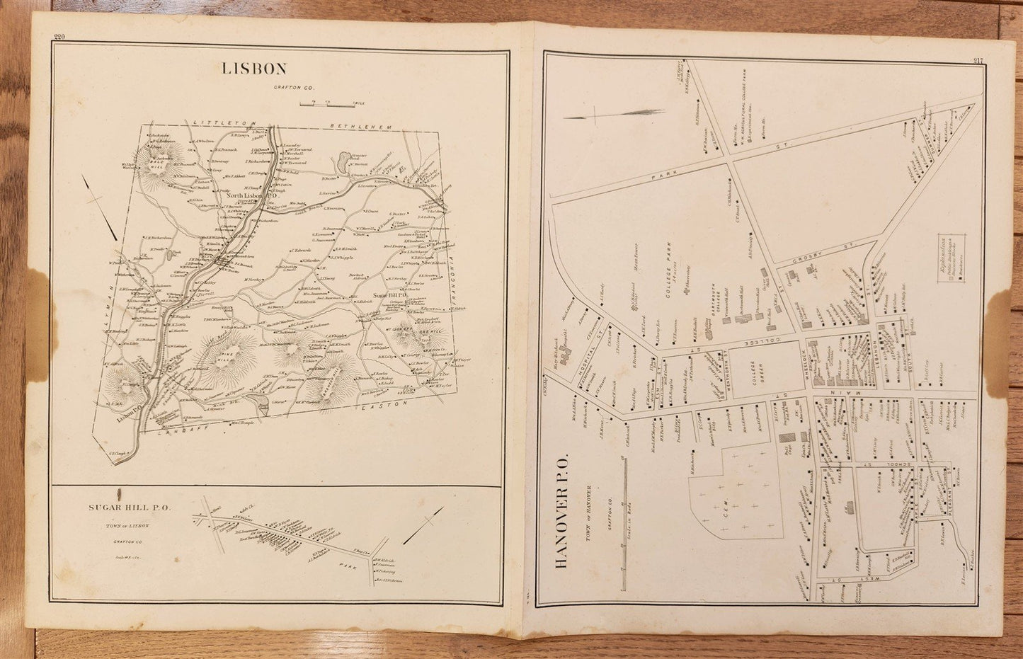 1865 LOT of 5 antique MAPS RHODE ISLAND NEW HAMPSHIRE AMERICANA