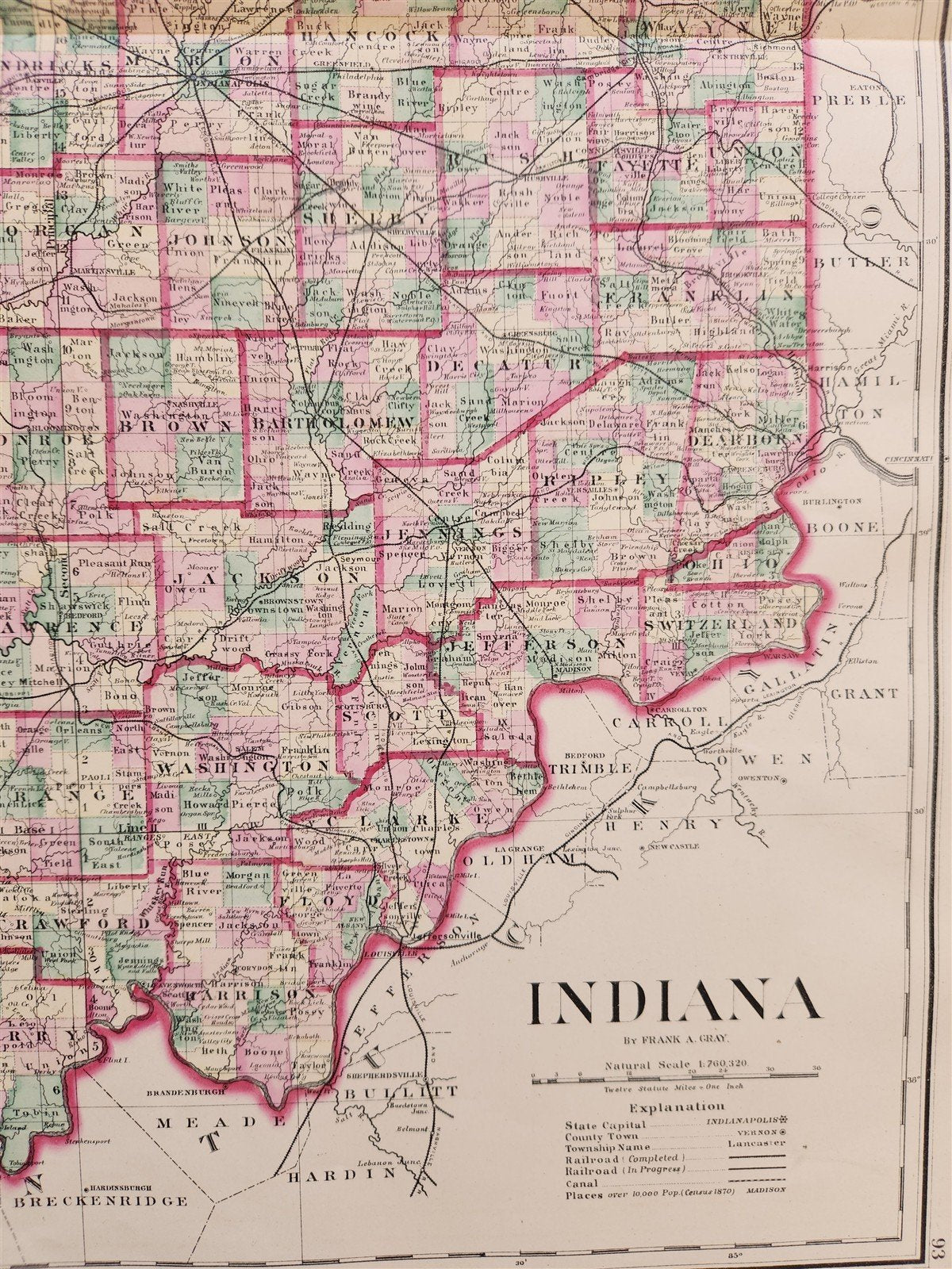 1870s LOT of 4 antique MAPS AMERICANA Indiana Minnesota New York Massachusets
