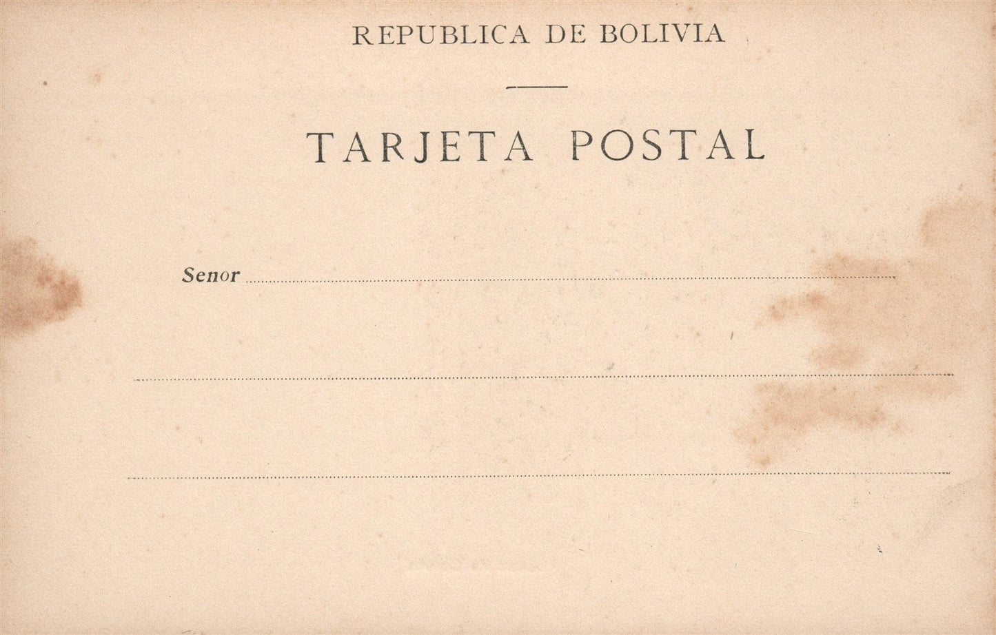 BOLIVIA CIUDAD DE SORATA ANTIQUE POSTCARD
