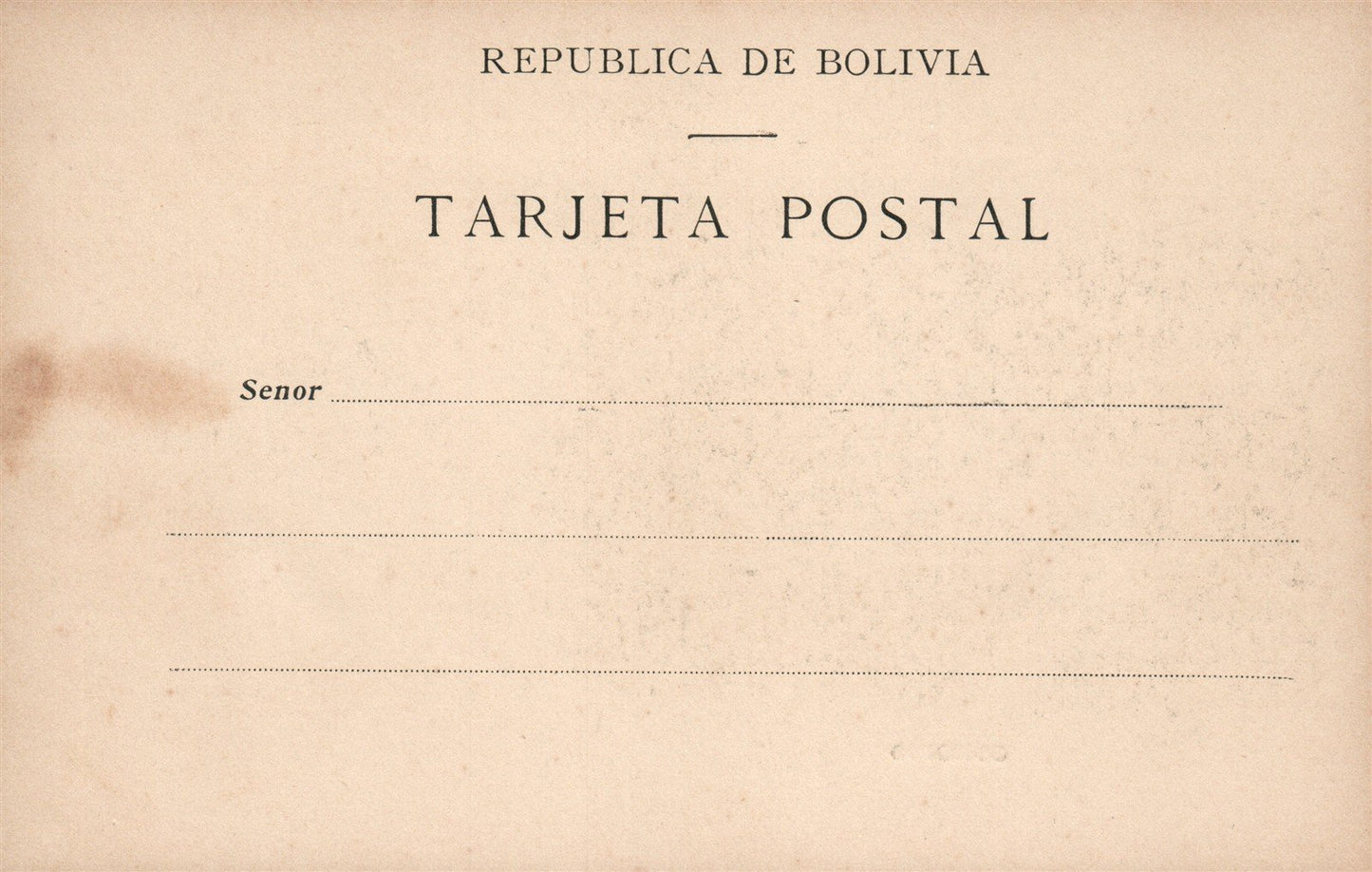 BOLIVIA COROICO ANTIQUE POSTCARD